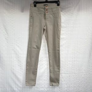 High waisted tan pants